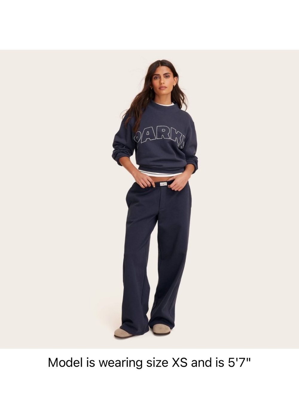 High-Rise Boxer Sweatpants - Parke x Target Navy Blue NEW